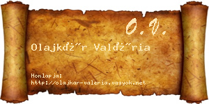 Olajkár Valéria névjegykártya